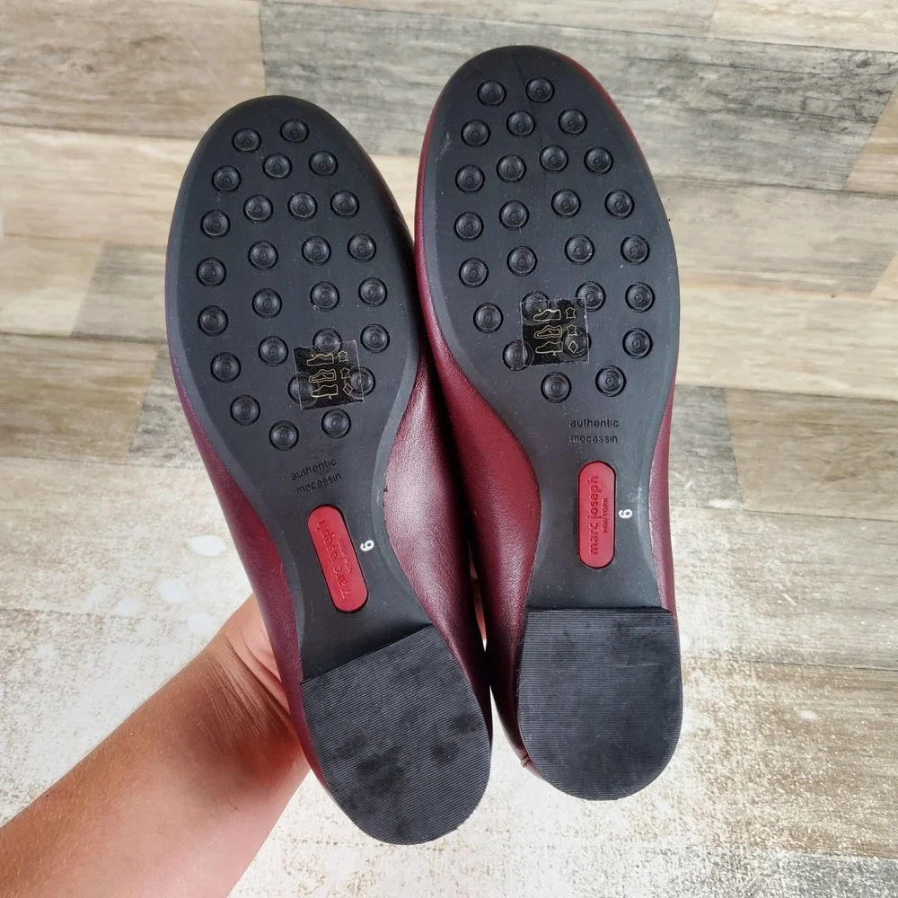 Marc Joseph New York Grand Street Womens Loafer Shoes Sz 6 Burgundy Leather
